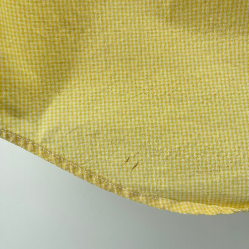 Polo Ralph Lauren Men’s Yellow Gingham Button Down Oxford Shirt Pony Logo Large - Picture 9 of 10